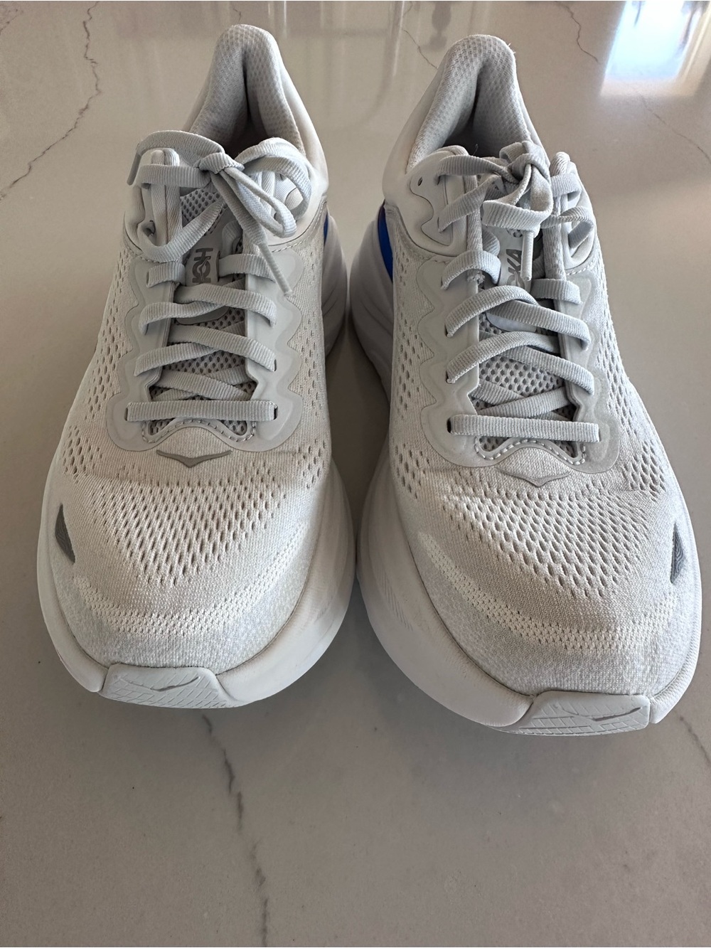 HOKA Women's Bondi 9 Running Walking Shoes Sneakers White/Pink/Blue Retail: $175 - Picture 5 of 15
